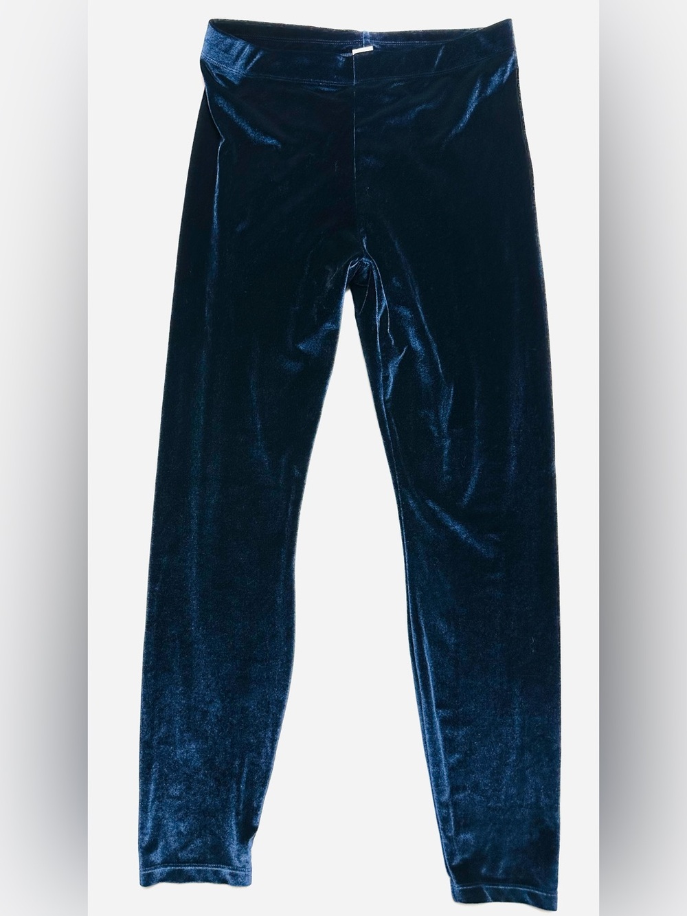 Fabletics XXL Navy Blue Velvet High Rise Leggings Stretch Plush